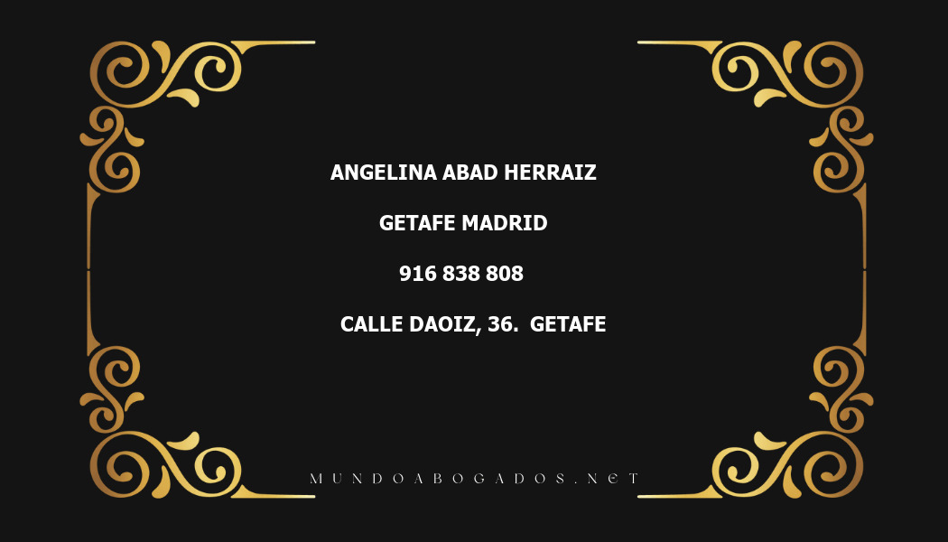 abogado Angelina Abad Herraiz en la localidad de Getafe