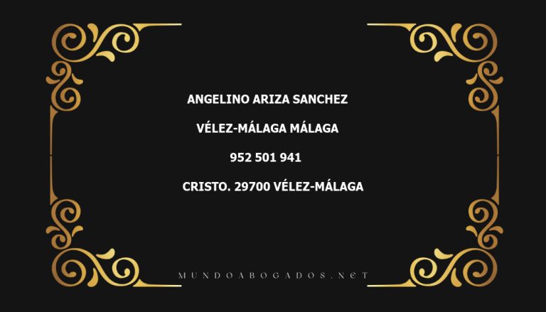 abogado Angelino Ariza Sanchez en la localidad de Vélez-Málaga