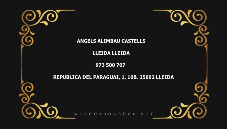 abogado Angels Alimbau Castells en la localidad de Lleida