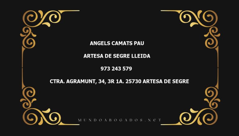 abogado Angels Camats Pau en la localidad de Artesa de Segre