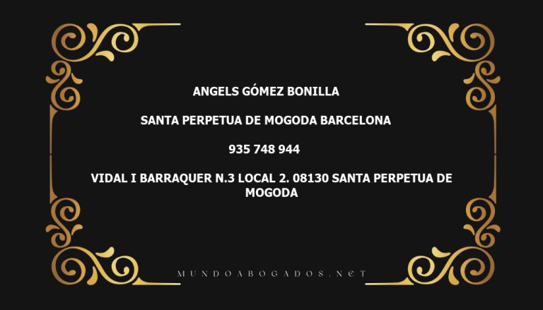 abogado Angels Gómez Bonilla en la localidad de Santa Perpetua de Mogoda