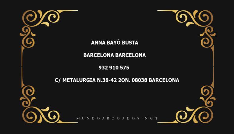 abogado Anna Bayó Busta en la localidad de Barcelona