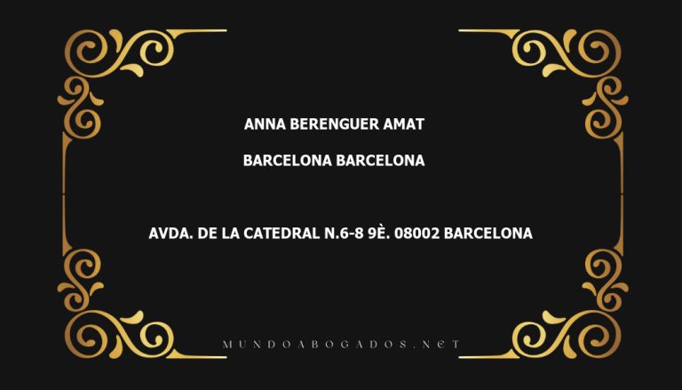 abogado Anna Berenguer Amat en la localidad de Barcelona