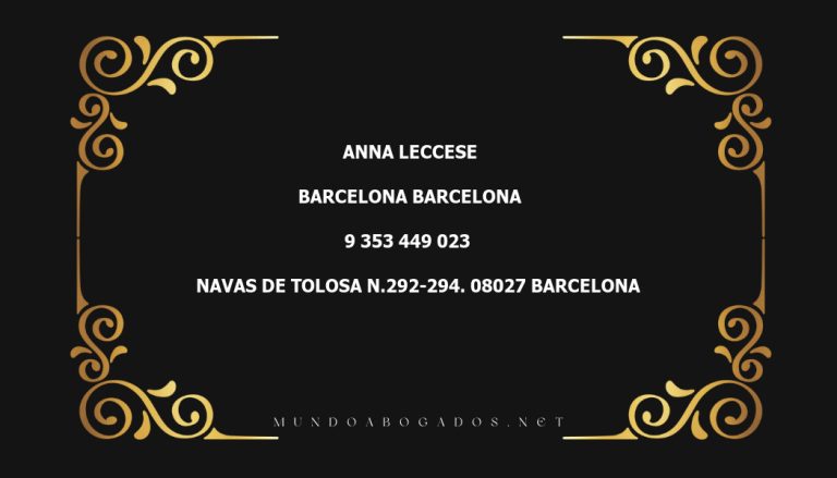 abogado Anna Leccese en la localidad de Barcelona