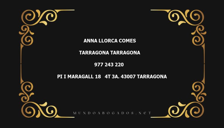 abogado Anna Llorca Comes en la localidad de Tarragona