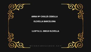 abogado Anna Mª Chulià Cebolla en la localidad de Olivella