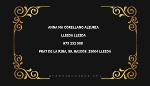 abogado Anna Ma Corellano Alzuria en la localidad de Lleida