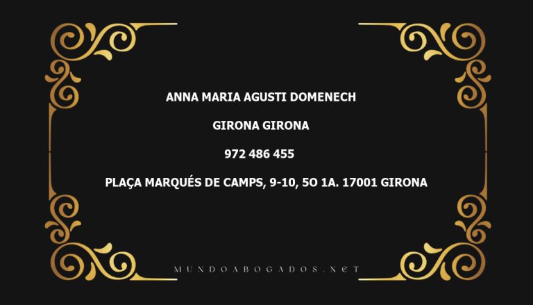 abogado Anna Maria Agusti Domenech en la localidad de Girona