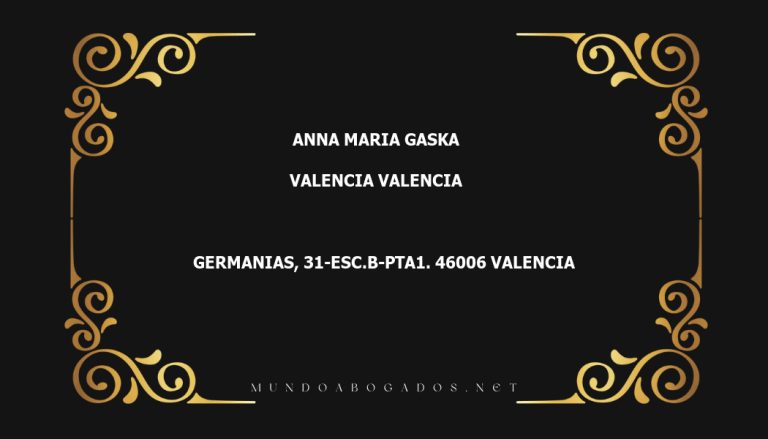 abogado Anna Maria Gaska en la localidad de Valencia