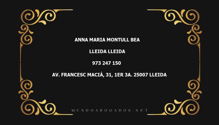 abogado Anna Maria Montull Bea en la localidad de Lleida