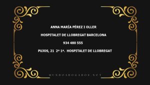 abogado Anna Maria Perez I Oller en la localidad de Hospitalet de Llobregat