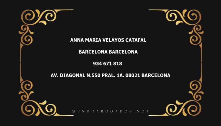 abogado Anna Maria Velayos Catafal en la localidad de Barcelona