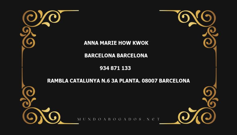 abogado Anna Marie How Kwok en la localidad de Barcelona