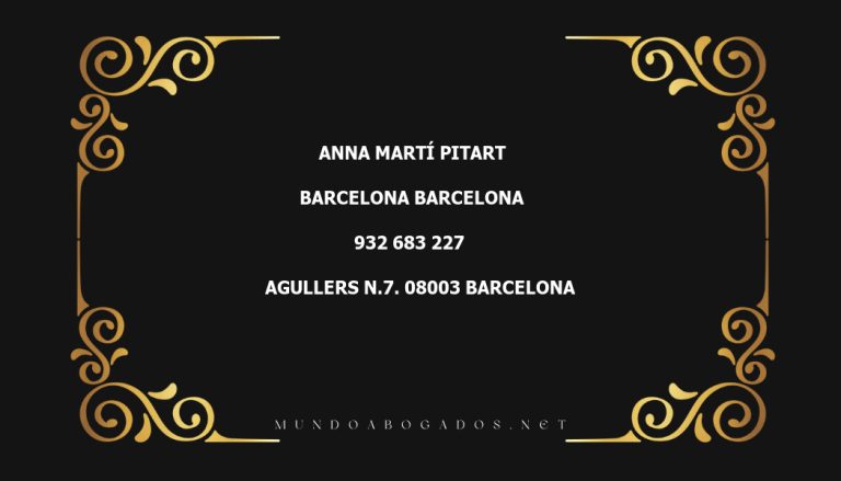 abogado Anna Martí Pitart en la localidad de Barcelona