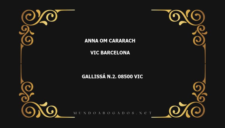 abogado Anna Om Cararach en la localidad de Vic