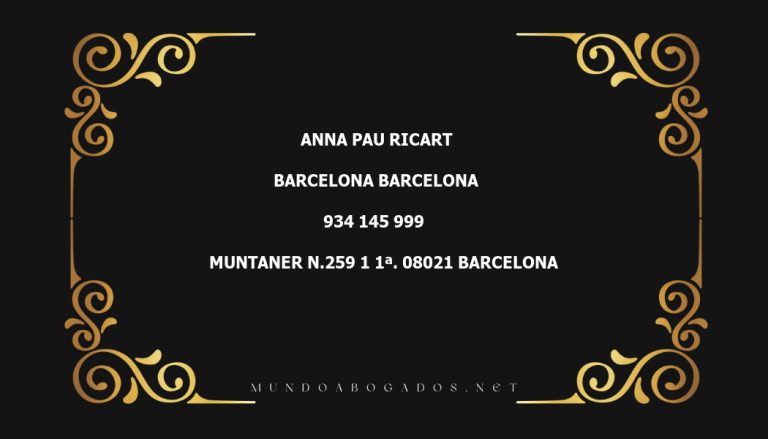 abogado Anna Pau Ricart en la localidad de Barcelona