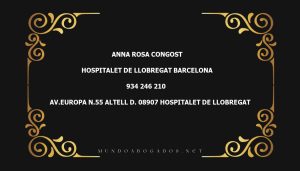 abogado Anna Rosa Congost en la localidad de Hospitalet de Llobregat