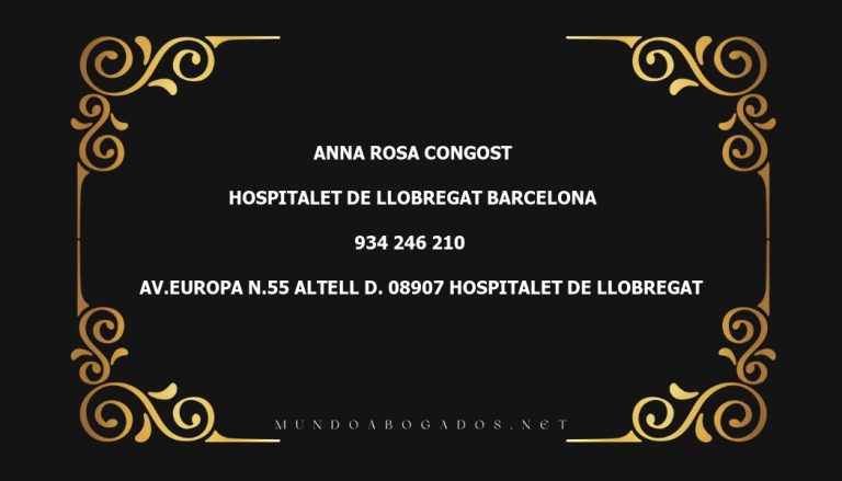 abogado Anna Rosa Congost en la localidad de Hospitalet de Llobregat