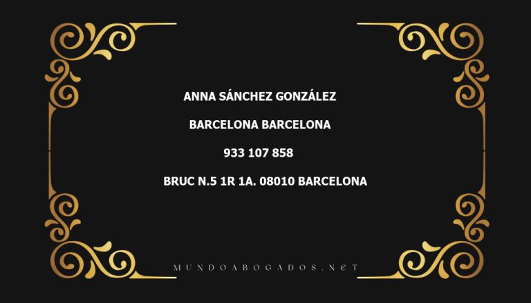 abogado Anna Sánchez González en la localidad de Barcelona