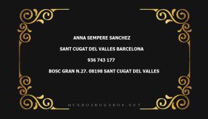 abogado Anna Sempere Sanchez en la localidad de Sant Cugat del Valles