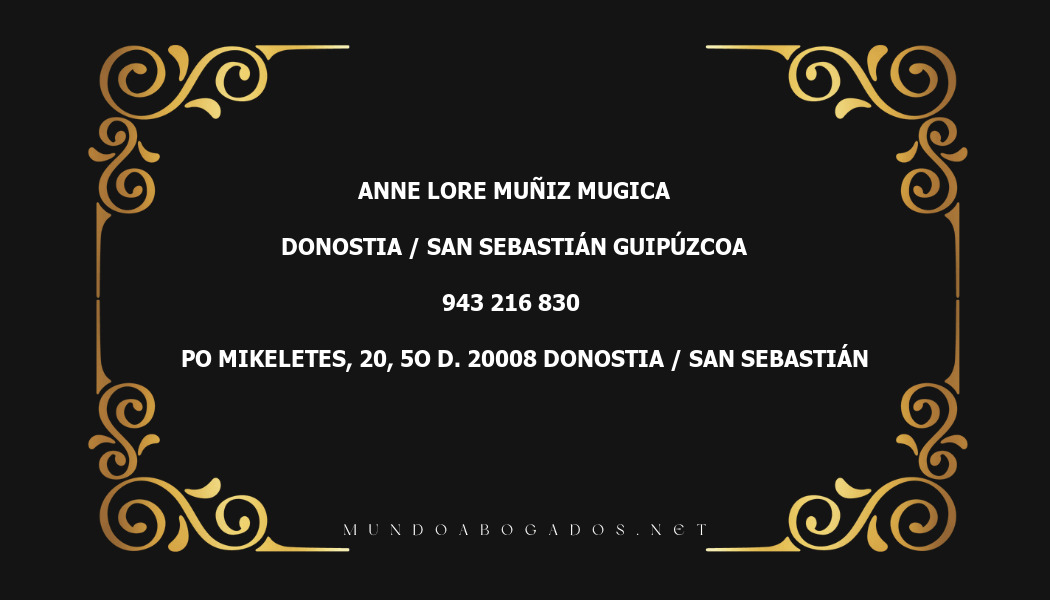 abogado Anne Lore Muñiz Mugica en la localidad de Donostia / San Sebastián