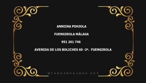 abogado Anniina Pohjola en la localidad de Fuengirola