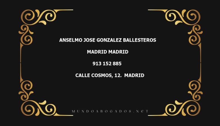 abogado Anselmo Jose Gonzalez Ballesteros en la localidad de Madrid