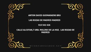 abogado Anton David Guimaraens Bru en la localidad de Las Rozas de Madrid