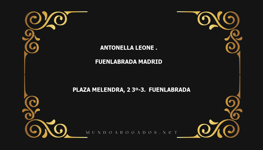 abogado Antonella Leone . en la localidad de Fuenlabrada