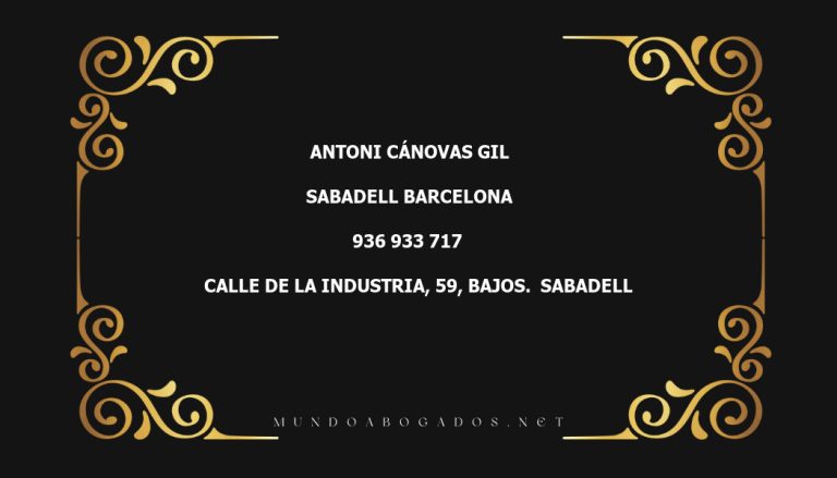 abogado Antoni Cánovas Gil en la localidad de Sabadell