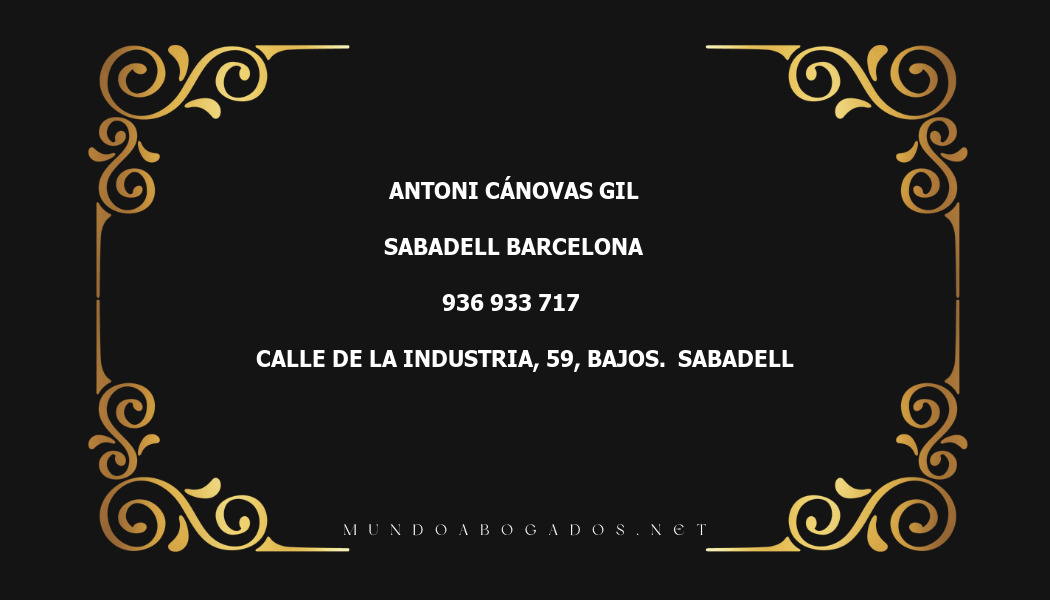 abogado Antoni Cánovas Gil en la localidad de Sabadell