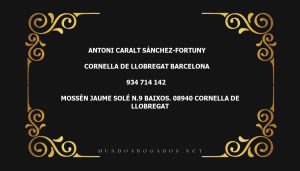 abogado Antoni Caralt Sánchez-Fortuny en la localidad de Cornella de Llobregat