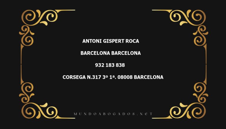 abogado Antoni Gispert Roca en la localidad de Barcelona