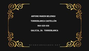 abogado Antoni Marin Belengu en la localidad de TORREBLANCA