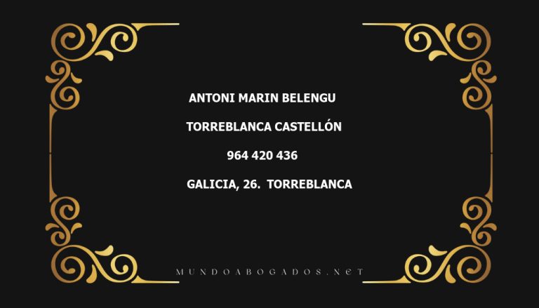 abogado Antoni Marin Belengu en la localidad de TORREBLANCA