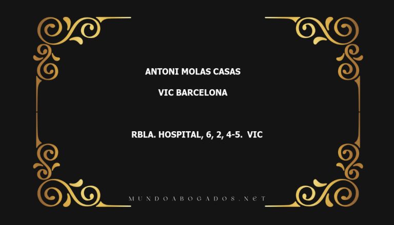 abogado Antoni Molas Casas en la localidad de Vic