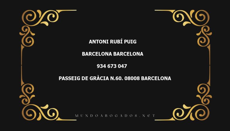 abogado Antoni Rubí Puig en la localidad de Barcelona