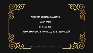 abogado Antonia Benitez Valiente en la localidad de Jaén