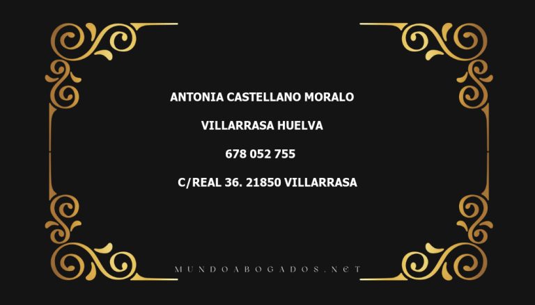 abogado Antonia Castellano Moralo en la localidad de Villarrasa