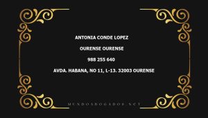 abogado Antonia Conde Lopez en la localidad de Ourense