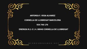 abogado Antonia F. Vega Alvarez en la localidad de Cornella de Llobregat