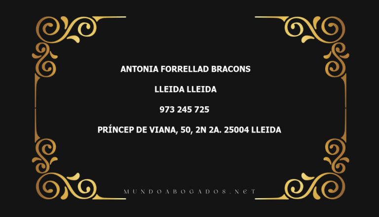 abogado Antonia Forrellad Bracons en la localidad de Lleida