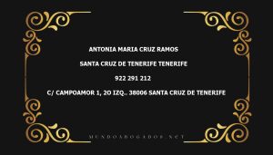 abogado Antonia Maria Cruz Ramos en la localidad de Santa Cruz de Tenerife