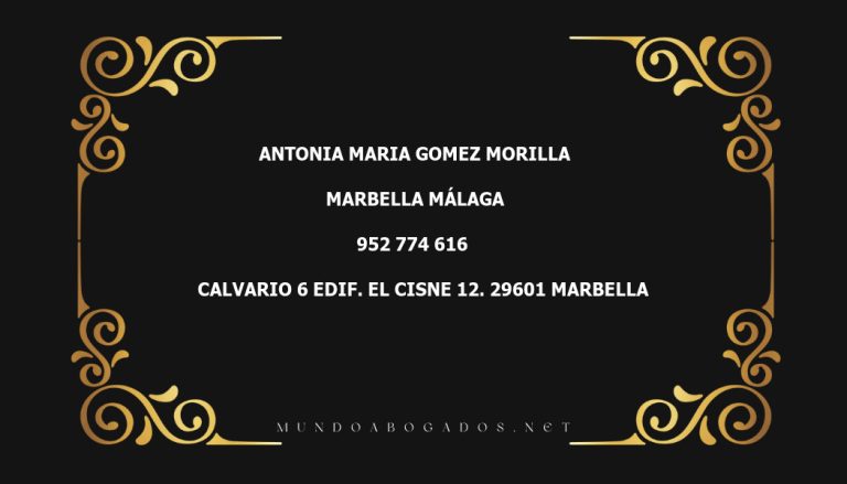 abogado Antonia Maria Gomez Morilla en la localidad de Marbella