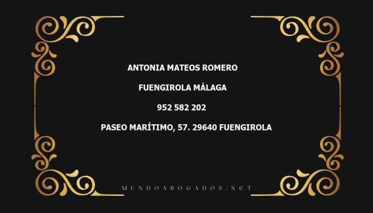 abogado Antonia Mateos Romero en la localidad de Fuengirola