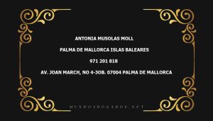 abogado Antonia Musolas Moll en la localidad de Palma de Mallorca