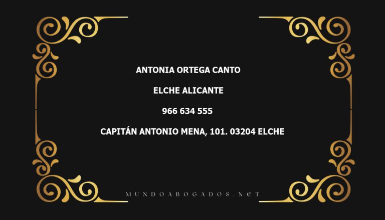 abogado Antonia Ortega Canto en la localidad de Elche