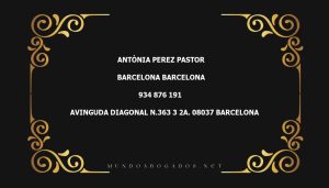 abogado Antònia Perez Pastor en la localidad de Barcelona