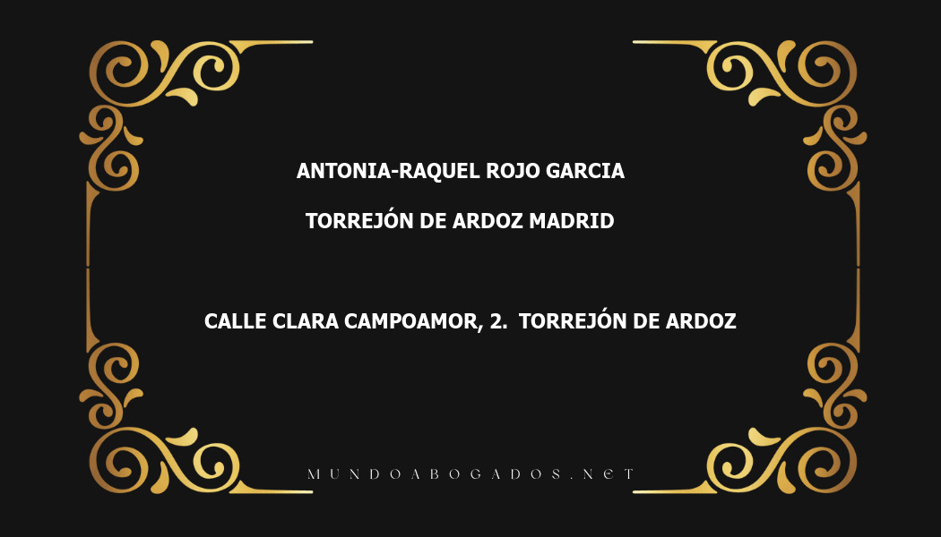 abogado Antonia-Raquel Rojo Garcia en la localidad de Torrejón de Ardoz