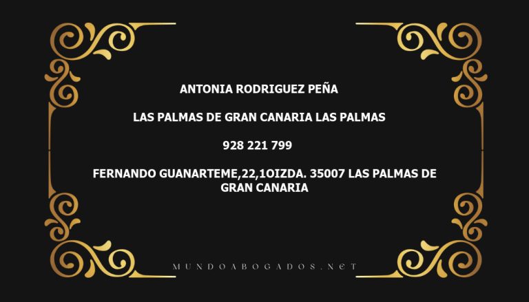 abogado Antonia Rodriguez Peña en la localidad de Las Palmas de Gran Canaria